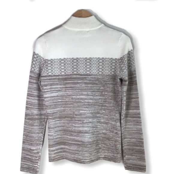 PrAna Rosalia wool blend sweater, beige, quarter zip - Picture 2 of 4